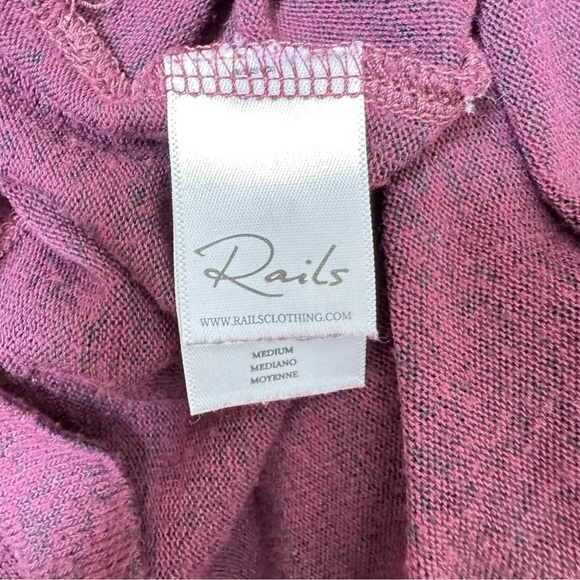 RAILS Leigh Port V-Neck Long Sleeve Top Shirt Size M Burgundy Maroon Grommets - Picture 6 of 9